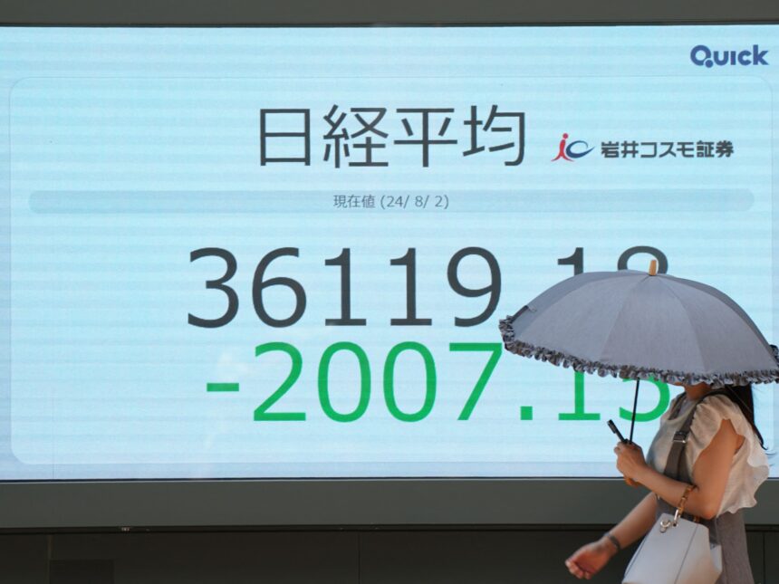 Japans börs faller på grund av oro för den amerikanska Japans börs faller på grund av oro för den amerikanska ekonomin