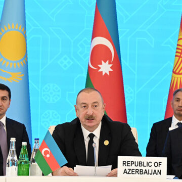 English: Informal Summit of Heads of State of Organization of Turkic States was held in Shusha, modified, cc president.az