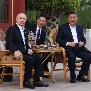 President of Russia Vladimir Putin and General Secretary of the Chinese Communist Party Xi Jinping having tea at an informal setting at the garden of Zhongnanhai in Beijing. / cc kremlin.ru, modified, https://en.m.wikipedia.org/wiki/File:Vladimir_Putin_and_Xi_Jinping_having_tea_at_the_garden_of_Zhongnanhai_%282024-05-16%29_2.jpg