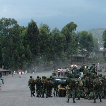 The Congolese National Armed Forces (FARDC) reinforce their positions around Goma following a second day (21 May 2013) of fighting against M23 elements in the town of Mutaho, about 10 km from Goma. ; cc MONUSCO Photos, modified, https://flickr.com/photos/monusco/8776443743/in/photolist-eo8byY-eo82SQ-eo8jNC-eo7Wjd-eo7K5h-enx8f4-enxcVz-enxgQt-enxyXz-i27gJr-h8MkU4-hbCGaf-h9efFY-cMYaeQ-zZTHp9-TB8FL3-23QtnCs