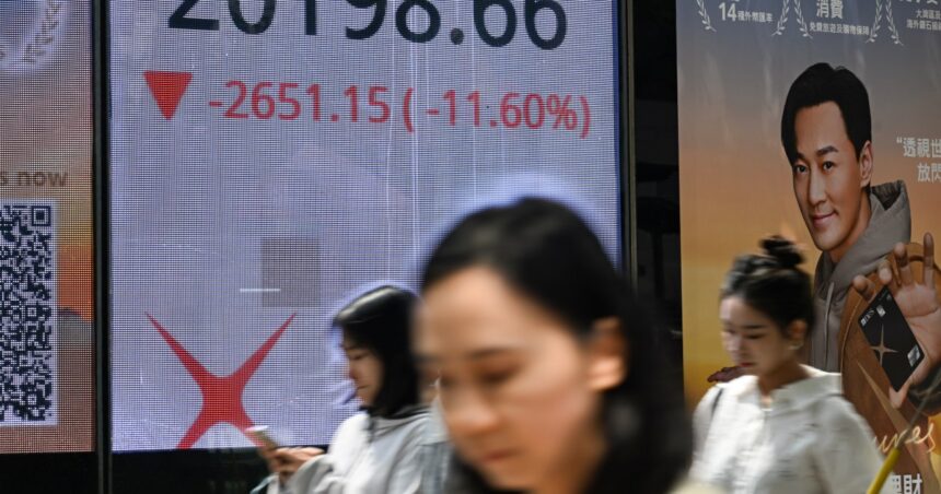 Hong Kong -aktiemarknaden kastar sig mest sedan '97 kris mitt i tullarna panik

