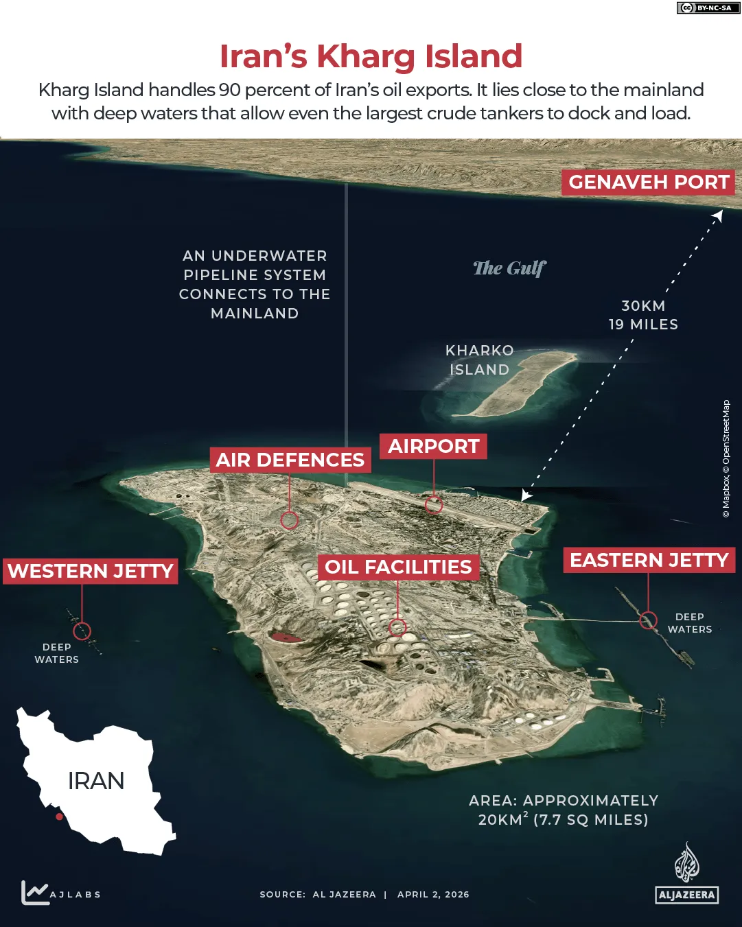 INTERAKTIVT - Karta över Kharg Island Irans oljekustlinje-1775116731