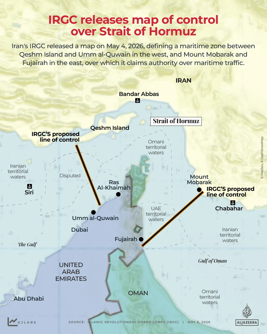 INTERAKTIVT - IRGC släpper karta över kontroll över Hormuzsundet - 5 maj 2026-1777975253