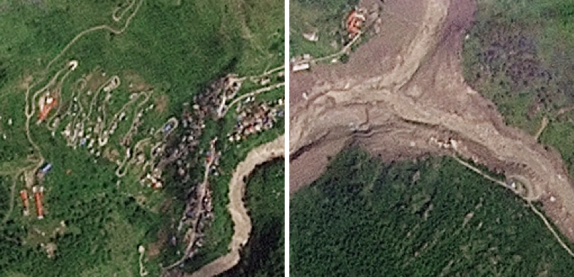 Satellitbilder visar förstörelse från Nepal-Tibet översvämningar

